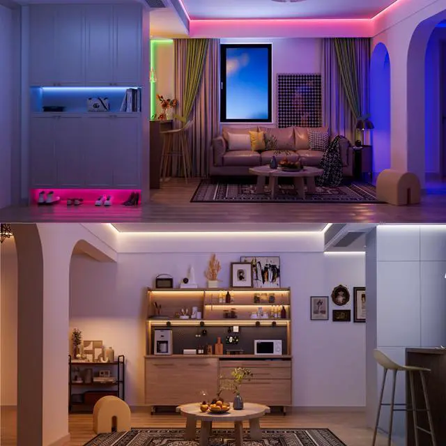 Alt view image 7 of 7 - COB LED Strip Light,RGB+WW/CW 24ft/7.5m,RGB+CCT Tunable Color Temperature 2700K-6500K,UL Listed DC24V Color Changing Tape Lights for DIY Decoration(Power Supply & Controller Not Included)