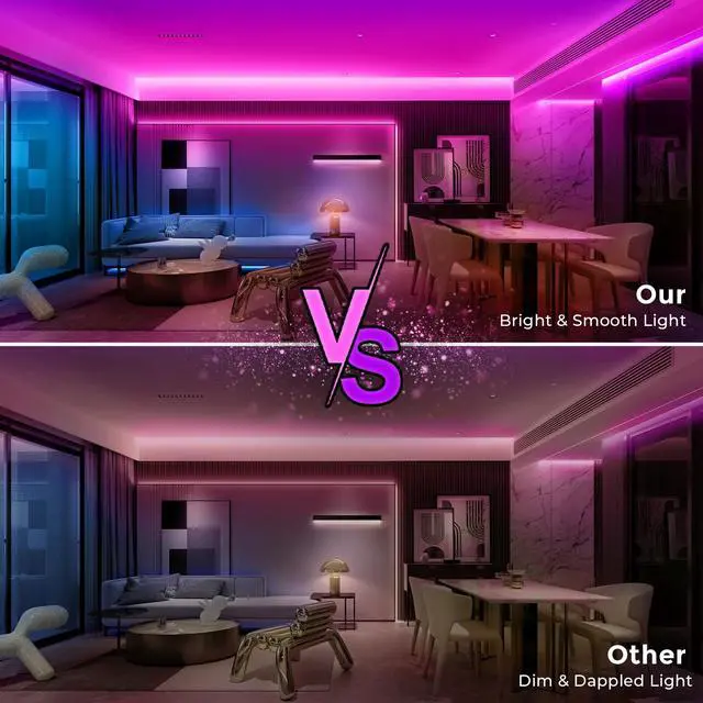 Alt view image 3 of 7 - LED neon Lights,50FT RGB Neon Rope Lights,with Remote Control/APP Control,Music Sync,Timer Function,IP67 Waterproof Flexible Neon Strip Lights,for Bedroom Gaming Outdoors Decor