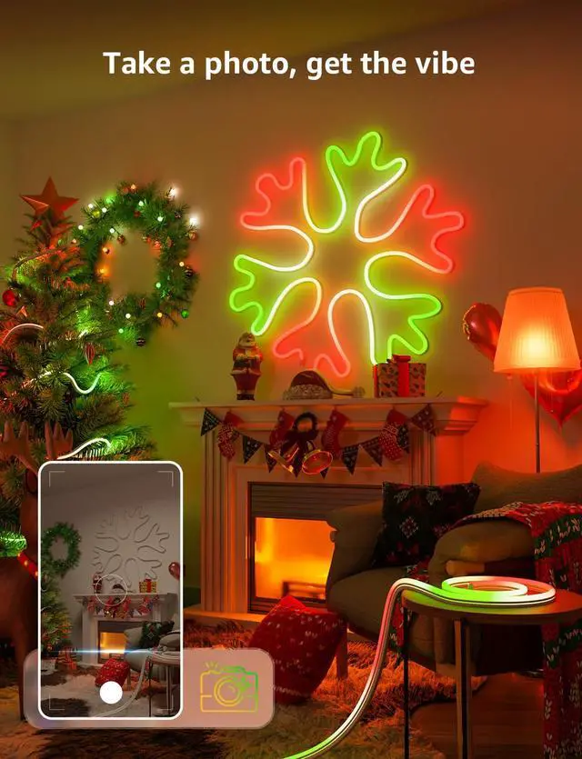 Alt view image 5 of 7 - N1 AI Smart RGB Rope Lights for Christmas, Personalized AI Lighting Designer, LightBeats Music Sync, Color Segment DIY, Voice Control Via App, 19.68ft Wi-Fi & Bluetooth LED Strip Lights