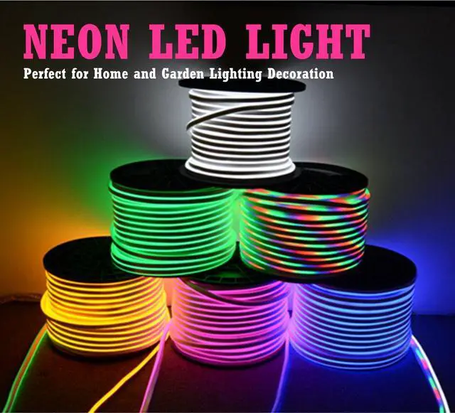 Alt view image 3 of 7 - NEON LED Light, AC 110-120V RGB LED Neon Light Strip, 60 LEDs/M, Flexible/Waterproof/Multi-Colors/Multi-Modes 5050SMD LED Rope Light with Remote for Decoration (32.8ft/10m)