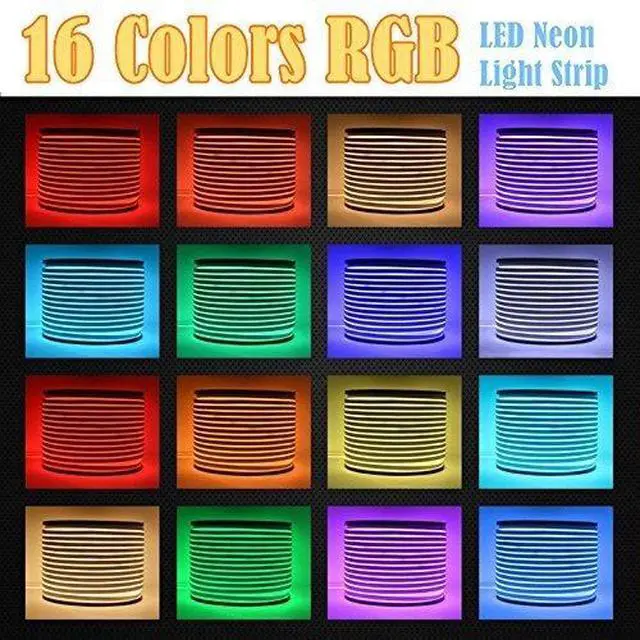 Alt view image 4 of 7 - NEON LED Light, AC 110-120V RGB LED Neon Light Strip, 60 LEDs/M, Flexible/Waterproof/Multi-Colors/Multi-Modes 5050SMD LED Rope Light with Remote for Decoration (32.8ft/10m)
