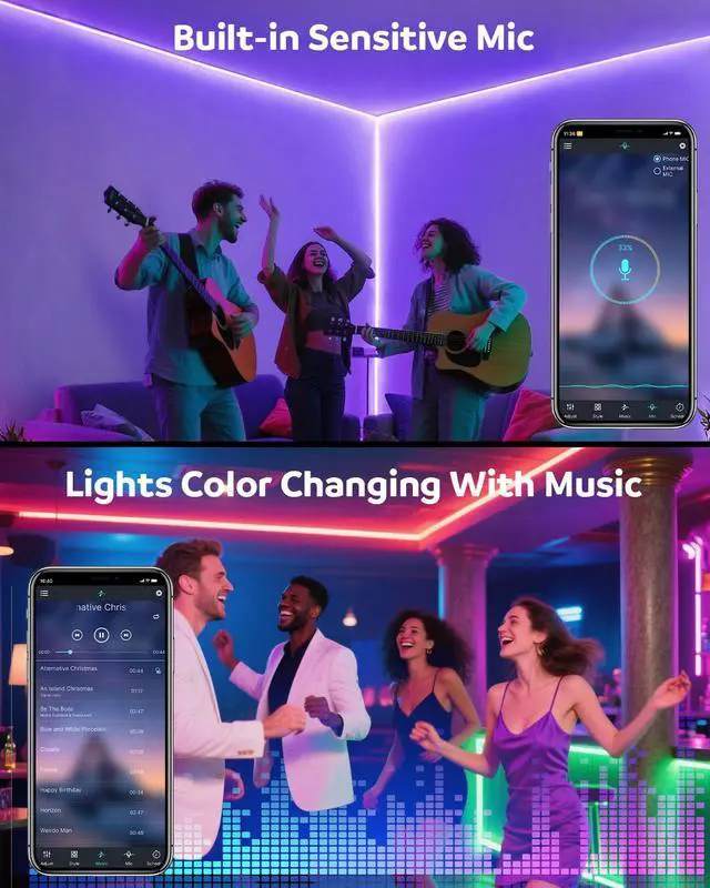 Alt view image 5 of 7 - RGB COB Neon Rope Light 120V 10FT Outdoor LED Strip Light 420LEDs/M