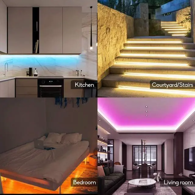 Alt view image 7 of 7 - RGBW LED Strip Light,16.4ft RGB+Cold White SMD5050 Flexible 12V LED Strips 300LEDs,Dimmable Mixed Color Changing LED Tape Light Ambiance Lighting for Party Home Kitchen,Only 5m Strips