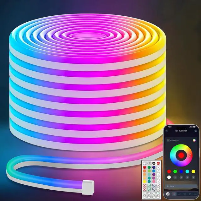 Main image of LED Neon Rope Lights 32.8Ft, RGB LED Strip Lights Control with App/Remote, Music Sync Color Changing Waterproof Flexible Led Light Strip, Cuttable Gaming 24V Neon Lights for Bedroom Indoor