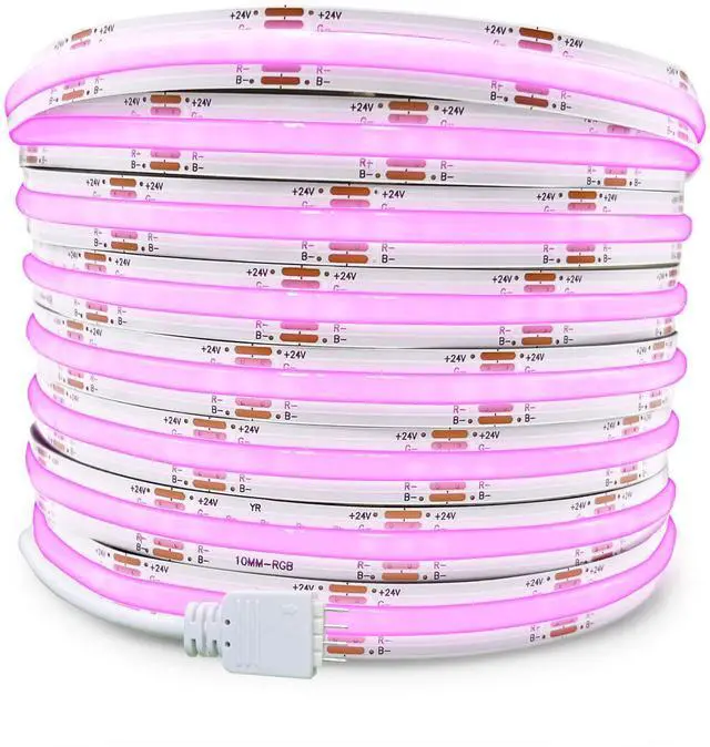 Main image of 24V COB RGB LED Strip Light 32.8ft,16 Million RGB Colors Changing,High Density 6720 LEDs Flexible COB LED Strip Light DC 24V for Bedroom Decoration (Without LED Controller&24V Power Supply)