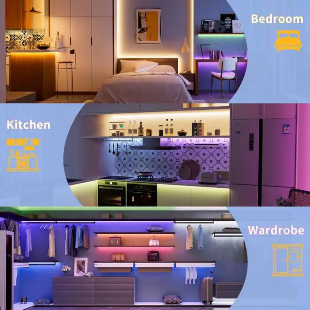Alt view image 2 of 7 - COB LED Strip Lights,RGBW LED Lights RGB+2700K Warm White UL Listed Dotless 24V Color Changing LED Tape Light for Ceiling,Cabinets,Bedroom,Party Lighting(Power Supply & Controller Not Included)