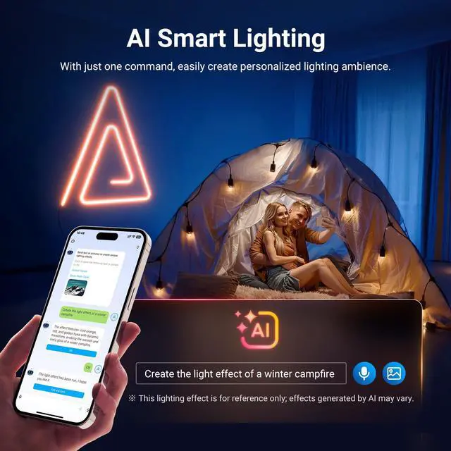 Alt view image 5 of 7 - 9.84ft/3m LED Strip Lights, Smart AI RGB IC Flexible Cuttable Neon Rope Light, App Control, Bedroom Gaming Room Indoor Studio Home Wall Decor, Compatible with Google Assistant Alexa, NS02