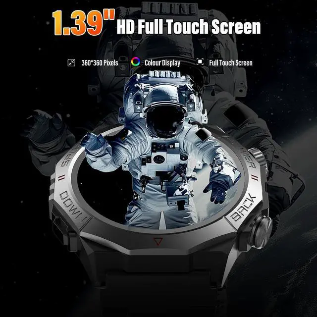 Alt view image 4 of 7 - Military Smart Watches for Men(Answer/Make Calls), 1.39"HD Fitness Watch, 24/7 Heart Rate Sleep Monitor, Smart Watch for Men 110+ Sport Modes, 30Day, IP68 Waterproof Smartwatch for Android iOS