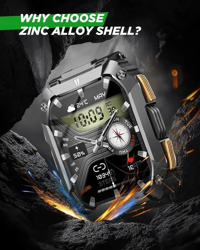 Alt view image 3 of 7 - 1.95'' Smart Watches for Men(Flashlight&100 Days Battery Life)
