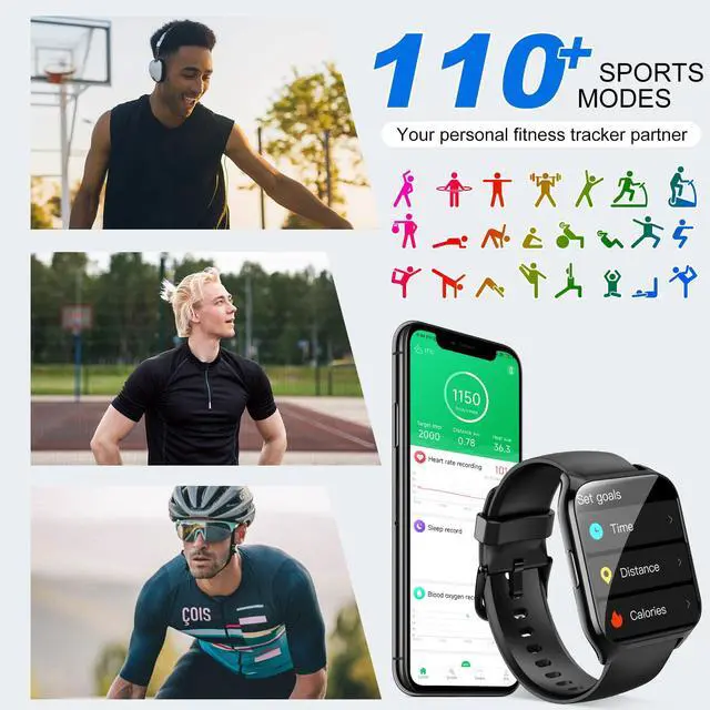 Alt view image 4 of 7 - Smart Watch for Men Women (Answer/Make Calls), 1.85" HD Fitness Smartwatch