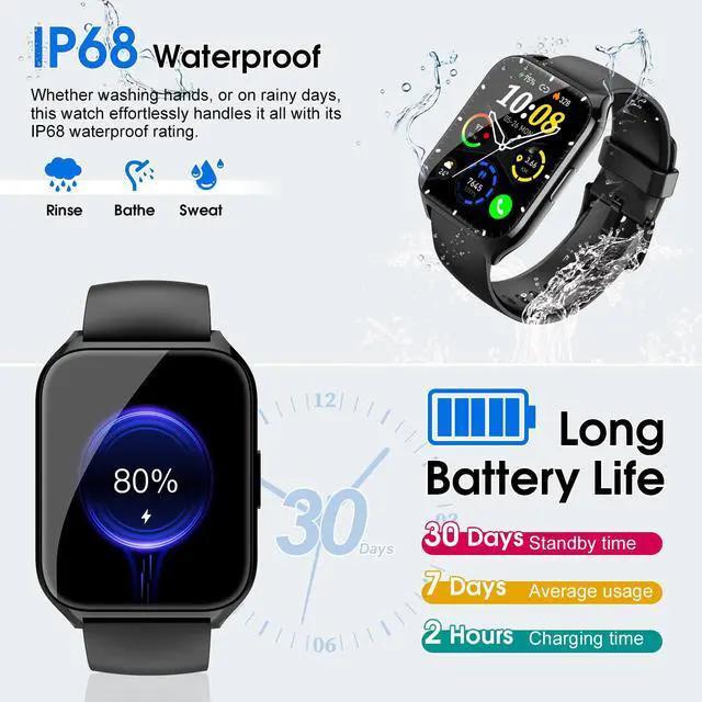 Alt view image 6 of 7 - Smart Watch for Men Women (Answer/Make Calls), 1.85" HD Fitness Smartwatch
