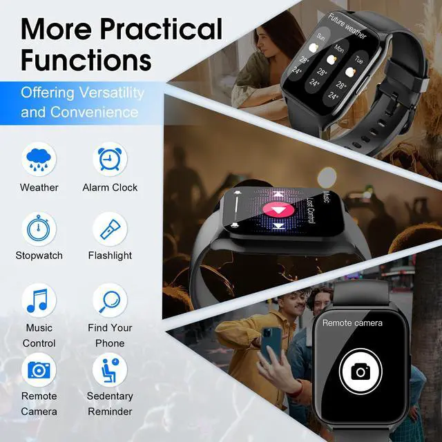 Alt view image 7 of 7 - Smart Watch for Men Women (Answer/Make Calls), 1.85" HD Fitness Smartwatch
