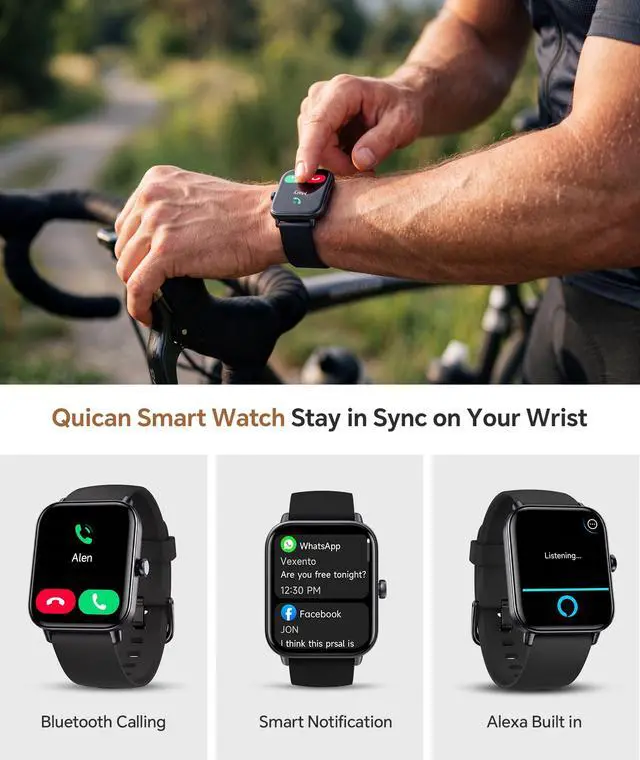 Alt view image 2 of 7 - Smart Watches for Women/Men, 2 Bands, Compatible for Android iPhone