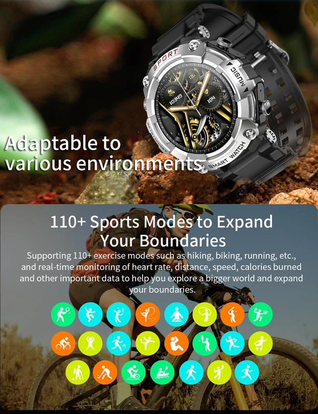 Alt view image 4 of 7 - Smart Watch with Earbuds for Men, 1.52 Inch Round Fitness Watch T96, 2 in 1 Bluetooth Watch with Step,Calories, Sports Smart Watch Long Time Standby for iOS & Android