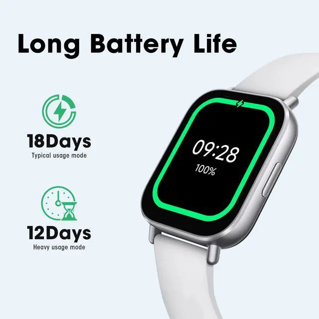 Alt view image 6 of 7 - Redmi 5 Active Smart Watch, Step Counter Sport Watch for Women Men with 2" LCD Large Display, 140 Sports Modes, 5ATM Waterproof (Active-Matte Silver)