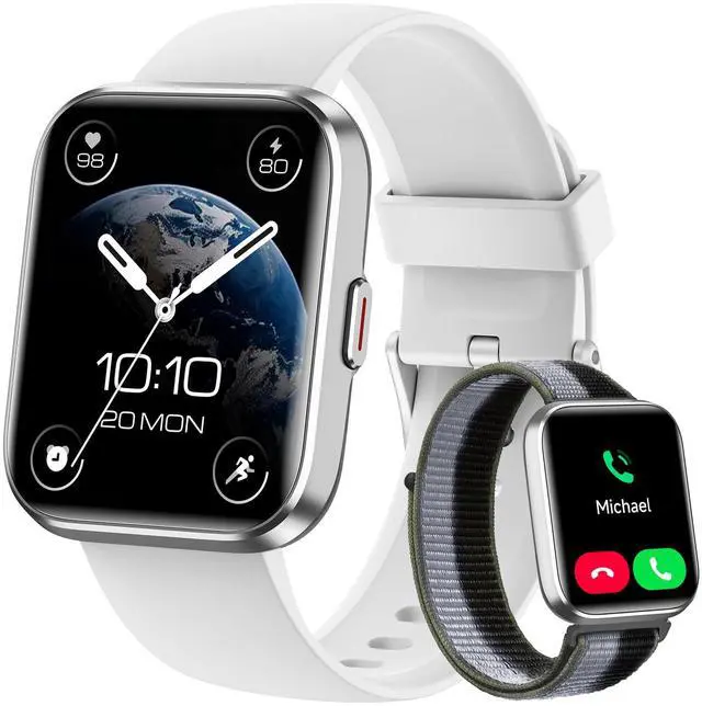 Main image of Smart Watches for Women Men, for Android & iPhone, Alexa Built-in, 1.8" Touch Screen Smartwatch with Heart Rate/SpO2/Sleep/Stress Monitor, 3ATM Waterproof Fitness Tracker, 101+ Sports Modes, 2 Bands