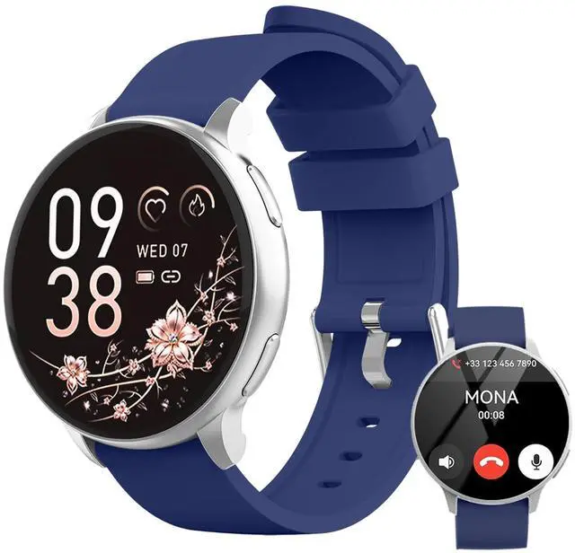 Main image of Smart Watch for Men Women Fitness Tracker with 100+ Sport Modes,Activity Trackers for iOS/Android Waterproof/Heart Rate/Sleep/Steps Monitor/Pedometer Monitor Monitor (Silver+Blue)