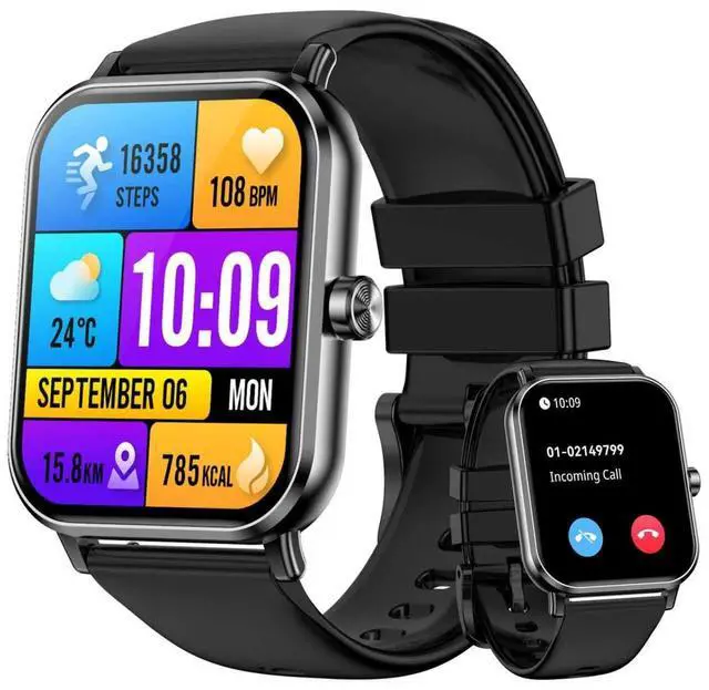 Main image of Smart Watch for Men - 1.85"HD 2026 Upgraded Fitness Tracker Bluetooth Call and text Smartwatch with 7 Day Battery 5 ATM Waterproof Heart Rate Sleep Monitor 130+ Sport Modes for Android & iOS (Black)
