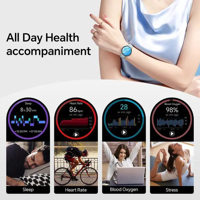 Alt view image 2 of 7 - Smart Watches for Men Women,1.57" Screen,Answer/Make Calls, 2 Straps