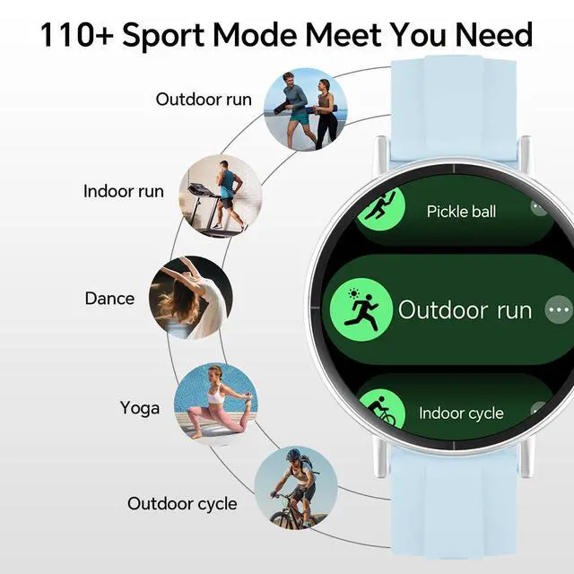 Alt view image 4 of 7 - Smart Watches for Men Women,1.57" Screen,Answer/Make Calls, 2 Straps