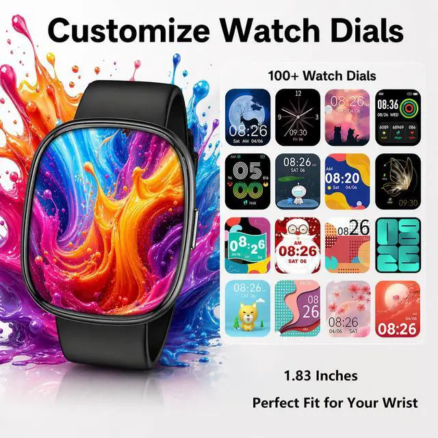 Alt view image 4 of 7 - Bluetooth Calling Smart Watch, 1.83" Display, Step Counter Tracker