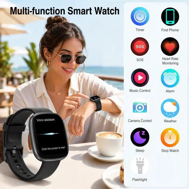 Alt view image 6 of 7 - Bluetooth Calling Smart Watch, 1.83" Display, Step Counter Tracker
