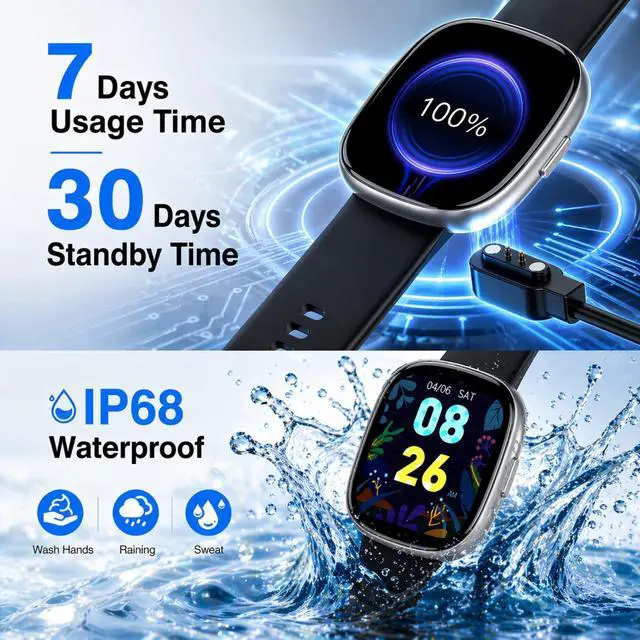 Alt view image 7 of 7 - Bluetooth Calling Smart Watch, 1.83" Display, Step Counter Tracker