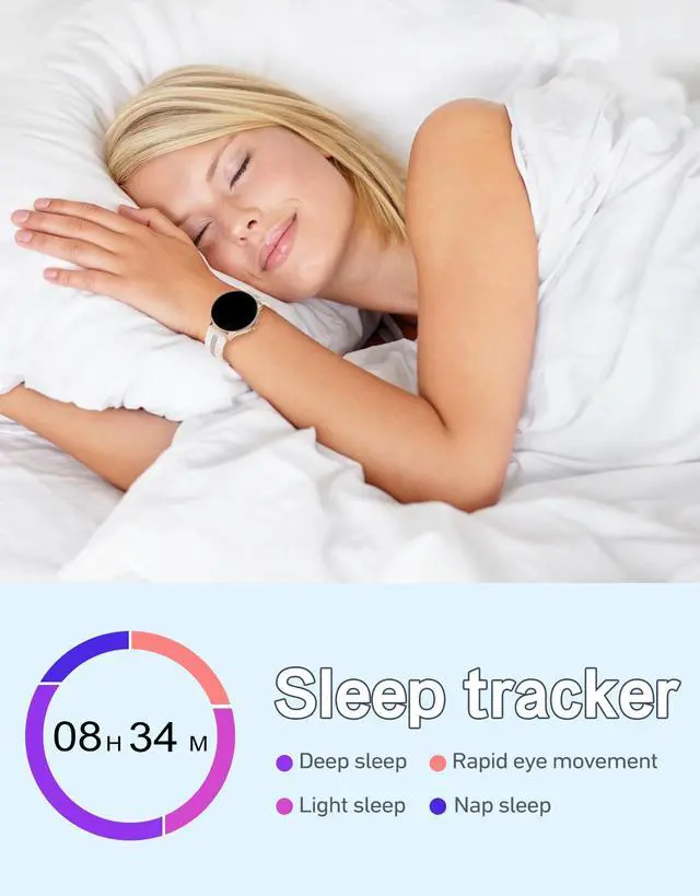 Alt view image 5 of 7 - Smart Watch for Women Men Answer/Make Calls for iPhone/Android Cream