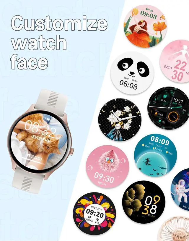 Alt view image 6 of 7 - Smart Watch for Women Men Answer/Make Calls for iPhone/Android Cream