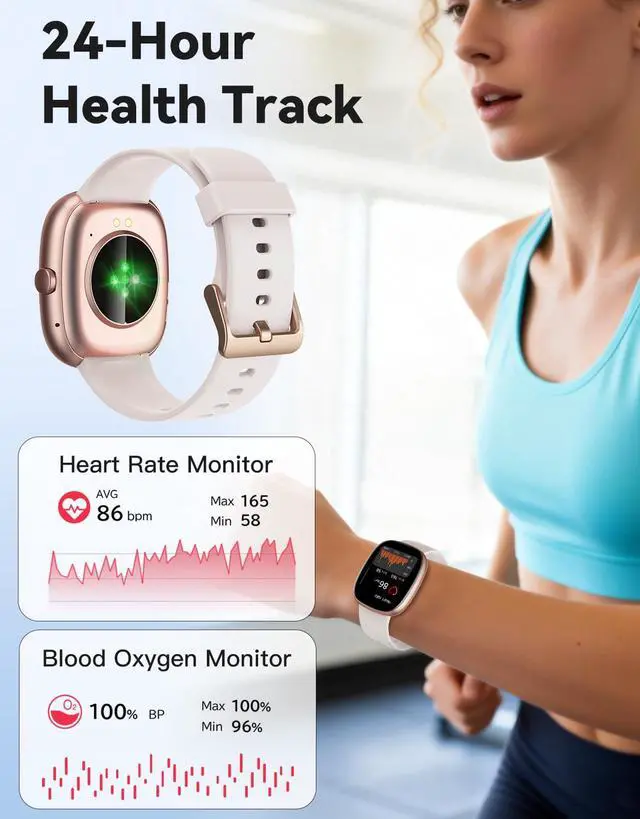 Alt view image 4 of 7 - Smart Watches for Women Men, Answer/Make Calls Notifications, 1.85" Smartwatch Compatible with iPhone/Android Phones, Fitness Watch with Heart Rate/Sleep Monitor Pedometer for Walking Running (Gray)