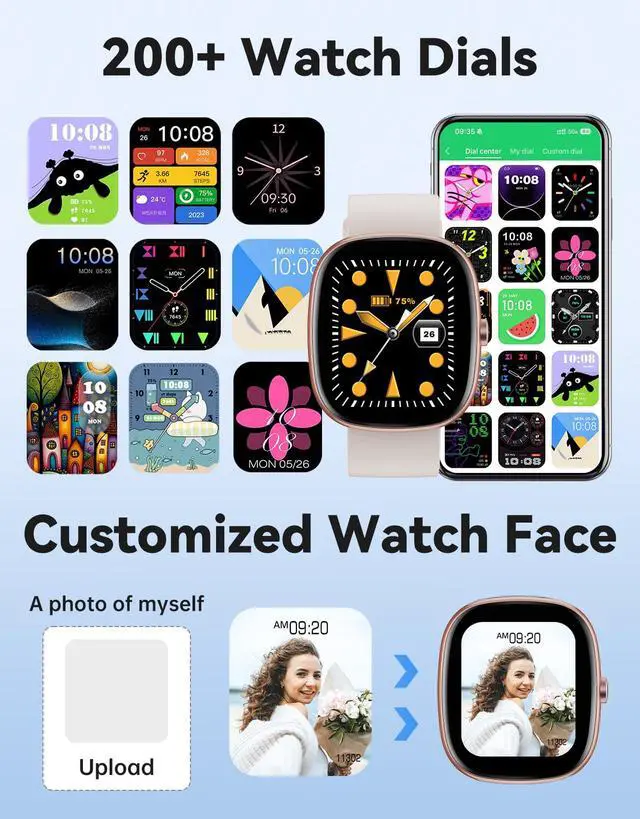 Alt view image 5 of 7 - Smart Watches for Women Men, Answer/Make Calls Notifications, 1.85" Smartwatch Compatible with iPhone/Android Phones, Fitness Watch with Heart Rate/Sleep Monitor Pedometer for Walking Running (Gray)