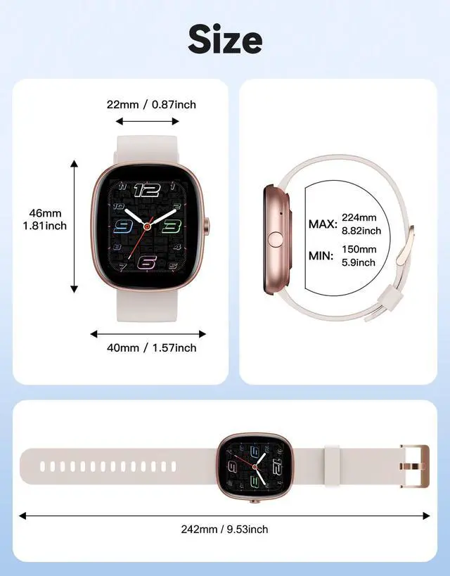Alt view image 7 of 7 - Smart Watches for Women Men, Answer/Make Calls Notifications, 1.85" Smartwatch Compatible with iPhone/Android Phones, Fitness Watch with Heart Rate/Sleep Monitor Pedometer for Walking Running (Gray)