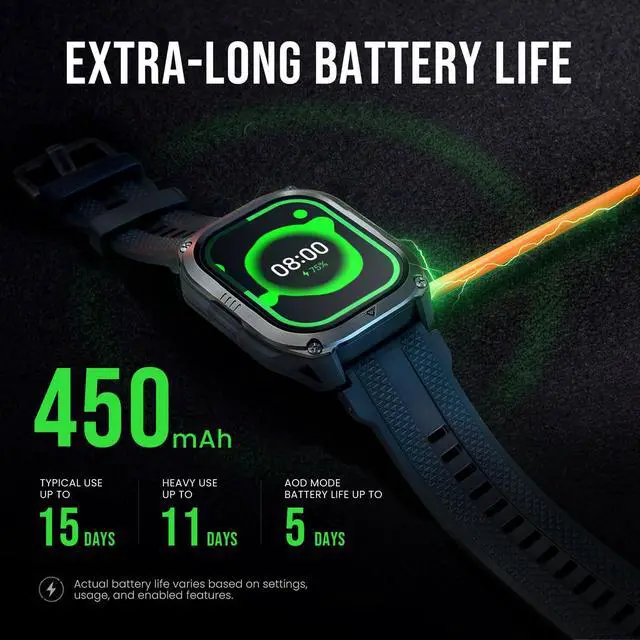Alt view image 7 of 7 - Pulse 2 Smart Watch with GPS, 5 ATM/IP69 Waterproof, 15-Day Battery