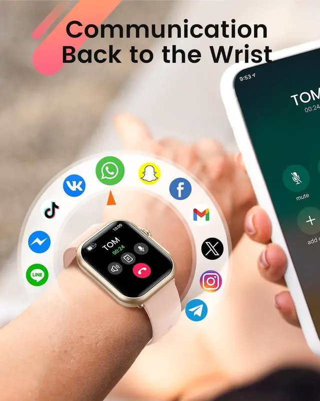 Alt view image 4 of 7 - Smart Watch for Women Men Fitness: Smart Watch ,Fitness Tracker, 2 Bands