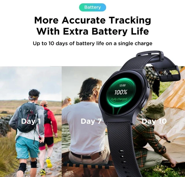 Alt view image 3 of 7 - Moto Watch 120 - Premium Bluetooth Smartwatch with AMOLED Display, 10-Day Battery, Heart Rate & SpO2 Tracking, Fitness & Health Monitoring, Compatible with Android and iPhone - Phantom Black