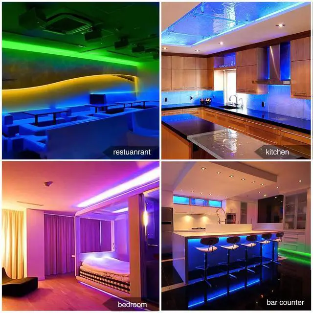 Alt view image 3 of 7 - Led Strip Lights Color Changing 16.4ft Flexible 5050 RGB Led Lights Kit with Power Supply and 44 Keys Remote