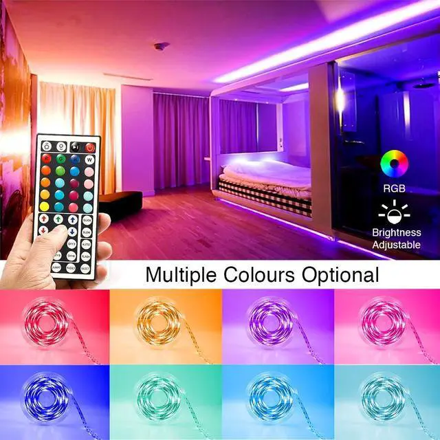 Alt view image 4 of 7 - Led Strip Lights Color Changing 16.4ft Flexible 5050 RGB Led Lights Kit with Power Supply and 44 Keys Remote