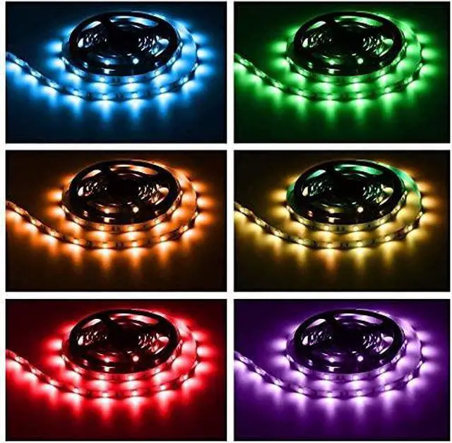 Alt view image 7 of 7 - Led Strip Lights Color Changing 16.4ft Flexible 5050 RGB Led Lights Kit with Power Supply and 44 Keys Remote