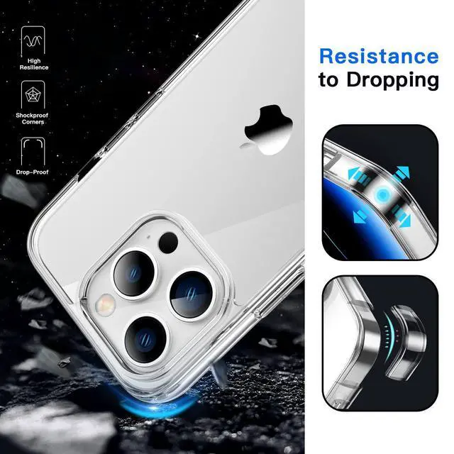 Alt view image 6 of 6 - Case for iPhone 14 Pro, Anti-Yellowing, Clear
