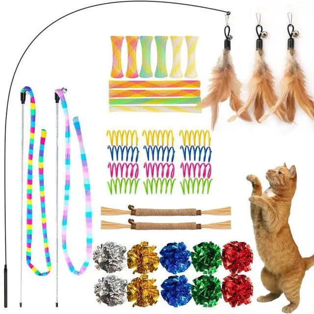 Main image of 40-Pack Cat Toys for Indoor Cats & Kittens, Interactive Cat Toy