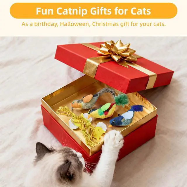 Alt view image 6 of 7 - Interactive Hanging Cat Toy Bird with Catnip Feather, Door Cat Toy