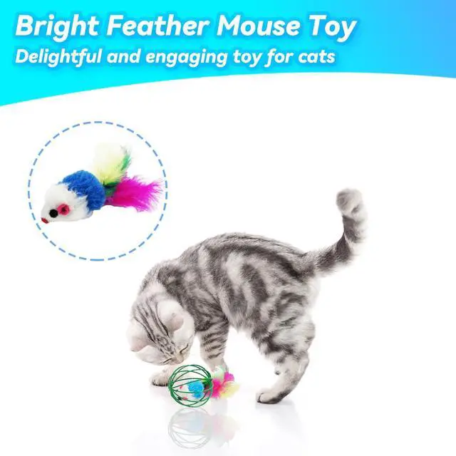 Alt view image 4 of 7 - Cat Toys 6 Packs Cat Ball Toys for Indoor Cats and Kittens, Metal Cage Balls with Mice & Bells, Interactive Cat Toys Bell Balls, Mouse Toys, Kitten Toys Promote Physical Exercise