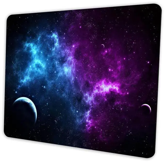 Main image of Galaxy Mouse Pad 9.5x7.9 inch, Blue Purple Nebula Space Design, Non-Slip Rubber Base, Washable Office Computer Pad for Desktop Laptop, Sci-Fi Gamer Decor