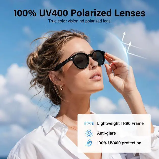 Alt view image 5 of 7 - AI Smart Glasses, Photochromic Lenses, Bluetooth Translation Glasses