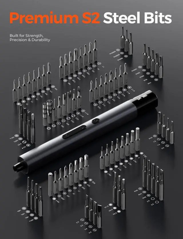 Alt view image 5 of 7 - Electric Precision Screwdriver, 80pcs Mini Electric Screwdriver