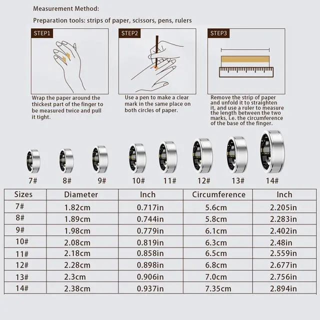 Alt view image 7 of 7 - Smart Ring for Women Fitness Tracker Ring with Silver 13