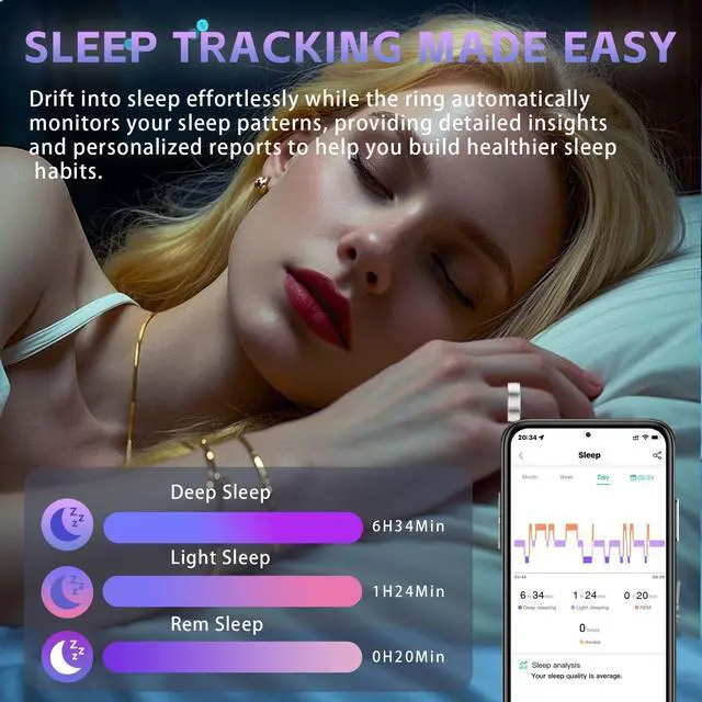 Alt view image 2 of 7 - Smart Ring for Women Fitness Tracker Ring with Silver 11
