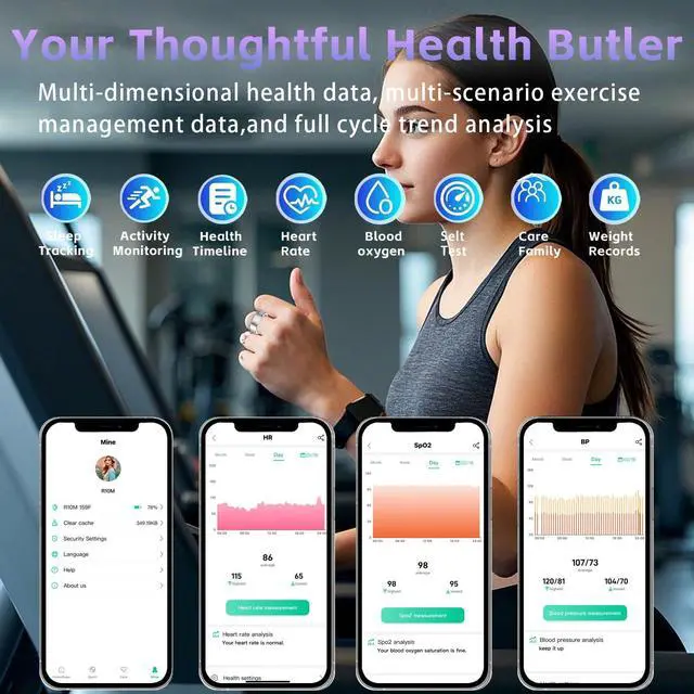 Alt view image 3 of 7 - Smart Ring for Women Fitness Tracker Ring with Silver 11