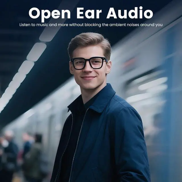 Alt view image 5 of 7 - Smart Glasses Smartglasses Ai-Glasses Outdoor Recording Translation Bluetooth Sunglasses UV Protection 8MP HD SmartGlasses with Anti-Shake, Voice, Calling, Waterproof (Anti-Bluelight Lenses)
