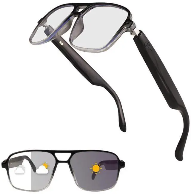 Main image of Smart Glasses Bluetooth Audio Glasses Sunglasses Blue Light Glasses for Men Women Color-Change UV Protection Dual Mic